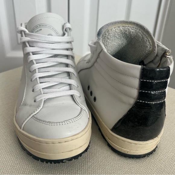 P448 Skate Mid Sneaker White Size 36- Italian Leather - Picture 4 of 6